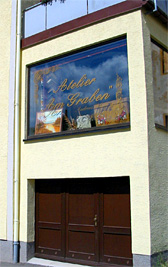 Kunstmalerei Schott - Atelier Andreas Schott - 08209 Auerbach / Vogtland, Am Graben 5 / Ansicht Talstra�e - Parkplatz (R�ckseite)
